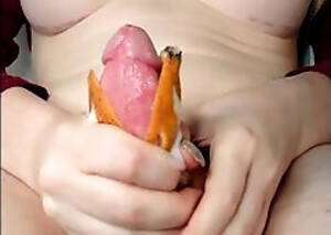 bubble butt shemale food insertion - Food Shemale Porn