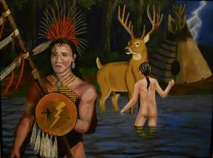 dance native american indians nude - The girl in the painting is a combination of this warrior's daughter and  myself. I was naked in the dream and a female, facing this huge ghost-stag.