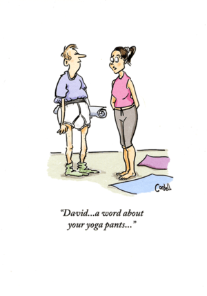 funny yoga - Funny cartoon card - Yoga Pants - Tim Cordell â€“ Comedy Card Company