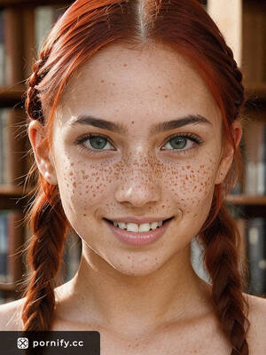 blowjob while smiling - Teen Turkish Girl with Small Breasts and Red Hair in Library - Smiling while  Performing Blowjob | Pornify â€“ Free PremiumÂ® AI Porn