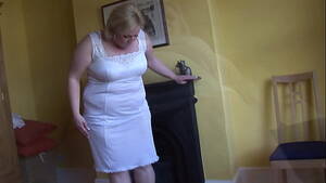 mature bbw in slip - Mature blonde BBW teasing and posing as she cleans Porn Video - Rexxx