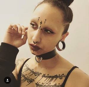 double piercing - Porn+Piercing+Stretched Lobes+Split Tongues+BDSM : Photo
