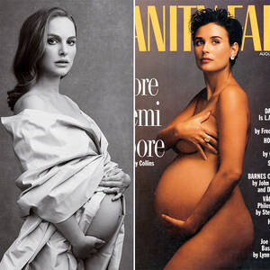 Natalie Portman - Natalie Portman Flaunts Bare Baby Bump & Channels Demi Moore In Nearly-Nude  Pic â€“ Hollywood Life