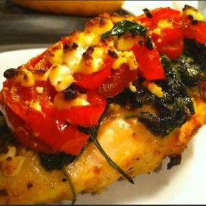 Goat Chicken Porn - Grilled Chicken with Wilted Spinach, Garlic, Peppadew Peppers, and Goat  Cheese! Click like is this looks scrumtious! Food Porn | Peppadew |  Pinterest ...