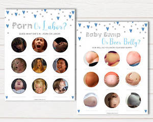 Boys Taking A Bath Porn - Twin Pack Porn or Labour Baby & Baby Bump or Beer Belly Baby Shower Game,