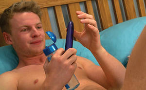 anal dildo shooting - Young Harry & his 1st Anal Experience - The Dildo Keeping his Uncut Big  Cock Rock