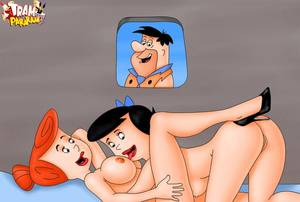 Flintstones Wilma And Betty Rubble Porn - Wilma Flintstone and Betty Rubble licking and kissing each other while.