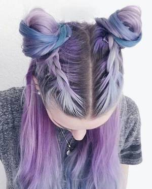 Lilac Hair Porn - Pastel purple and blue hair w/natural brown roots