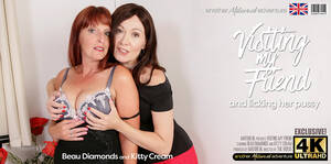 mature pussy cream lesbians - Pornstars Beau Diamonds & Kitty Cream's Lesbian mature sex tape! - Mature.nl