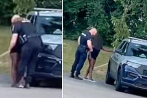 Captured Police Officer Porn Captions - Maryland cop seen kissing woman before climbing into back of squad car