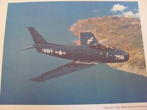 Fury Airplane Porn - Vintage Aviation Print Poster - Navy F-J-2 FURY - North American Aviation  Co Circa 1950s - 15 x 12