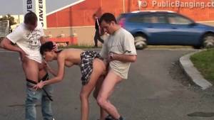 free public gangbang - Marvelous teenage girl having sex in group in public