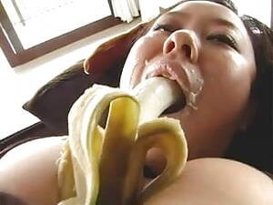 asian banana tits - Big tits asian sucking a banana | xHamster