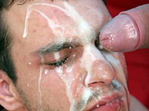 Gay Cum On Face Porn - Glazed facial cum blast - Gay Porn - Man Buttered