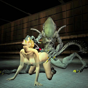 Alien Fucks Girl - Alien fucking blonde girl in doggy style 3D