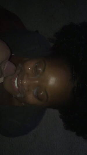 black cum face smile - Ebony smiling facial | xHamster