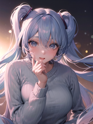 Freckled Vintage Porn - freckles, oversized vintage sweater, Hatsune Miku Hentai AI Porn