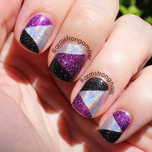 Amber Armstrong Porn - Tape manicure nail art by Amber Armstrong