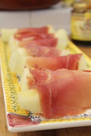 3d Food Porn - Jamon and fresh, local melon, part of the \