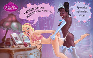 Disney Princess Porn Captions - Rule 34 - 2girls ariel charlotte la bouff clothing crossover dark-skinned  female disney disney princess female female/female female only flounder  interracial nipples stockings straight hair strap-on the little mermaid the  princess and