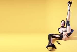 liquid latex fetish - wendy, nude, brunette, laying, spread, legs, pussy, fingering,