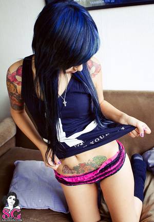 Japanese Emo Girl Porn - black and blue hair