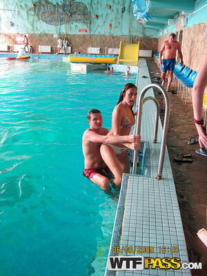 amateur pool - Lovely amateur brunette having fun in a swimming pool - PrivateSexTapes.com