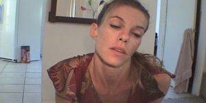 crackwhore - Rail Thin Crack Whore Smokes My Cock