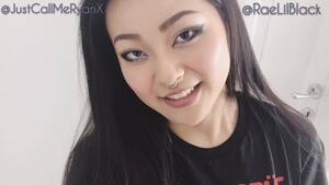 dark asian blowjob - Asian Teen Rae Lil Black gives Blowjob to a Lucky Pizza Guy and Gets Facial