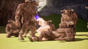 3d Monster Minotaur - A Group of Furry Minotaurs Watch as they Fuck two and in the end they all  go for her | 3D Porn Wild - Pornhub.com