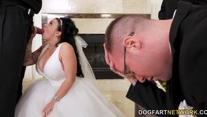 busty bride is sucking hard - Busty bride fucks w Two BBCs in front of Cuckolding hubby