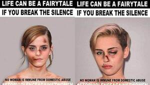 Emma Watson Nude Porn Caption - Kim Kardashian, Miley Cyrus and Emma Watson in shocking domestic violence  advertisements | Stuff.co.nz