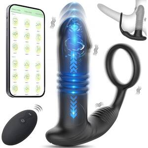Ass Fuck Guy Anal Vibrator - Amazon.com: Thrusting Anal Butt Plug Vibrator with Cock Ring, Male Prostate  Massager G Spot Dildo Stimulator with 9 Speeds, APP & Remote Control Anal  Sex Toys for Men Women Couples Black :