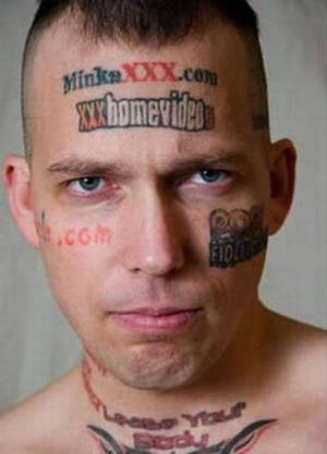 Bad Tattoo Porn - Who wouldn't want porn websites tattooed all over their face?