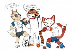 Fifa Porn Zabivanka - e621 3_toes anthro arctic_wolf arm_markings ball barefoot blue_eyes canine  cat claws clothed clothing duo ears_back ears_up