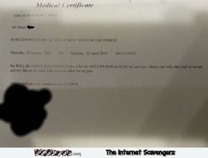 Funny Porn Certificates - Porn actor medical certificate @PMSLweb.com