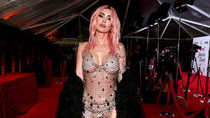 Megan Fox Nude Porn - Megan Fox Rocks Nearly Naked Metal Dress to Grammys Party: Photos â€“  Hollywood Life