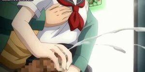 anime hand job - Blonde anime teenie doing handjob in the trai - Tnaflix.com