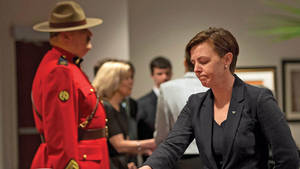 Mp Big Mac Porn - MP Kellie Leitch places her hand on the casket of the late former federal  finance Minister