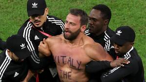 Netherland Porn Star Girl - Argentina vs Netherlands World Cup clash stopped by semi-naked pitch  invader promoting porn site Vitaly Uncensored | The US Sun