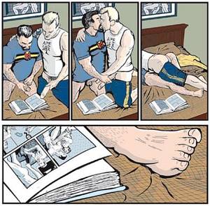Gay Porn Color Pages - It must also be noticed that on the first framing page, one of the guys  sports a tee-shirt with the Miracleman logo (one of the great series  written by Alan ...