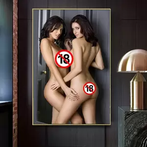 naked lesbians posters - Two Nude Women Erotica Sammy Braddi and Alice Goodwin Lesbian Posters  Canvas Print Modern Art Painting