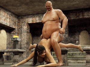 fat monster nude - Fat ugly giant enjoys pounding a stunning brunette