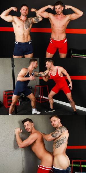 Male Wrestler Porn - Wrestling Rivals Hate Fuck in the Locker Room - GayDemon