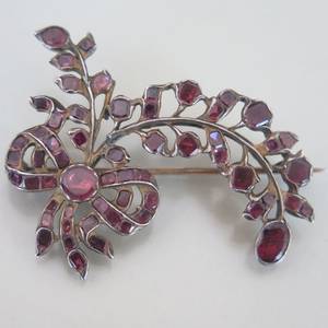 Georgian Vintage Porn - Antique Georgian Portuguese Aigrette Garnet Sterling Silver Brooch Pin