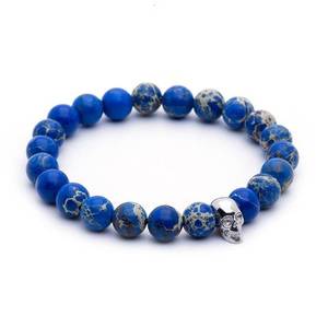 Family Guy Jasper Porn Knot - White #Gold #Skull & Blue Sea Sediment Jasper #Charm #