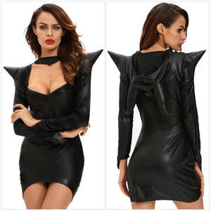 Halloween Porn Black - Adult Women Sexy Halloween Witch Maleficent Costume Black Fancy Dress  Ladies Devil Cosplay Porn Games Short
