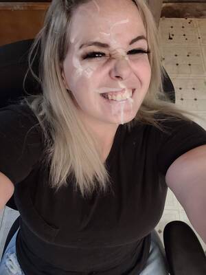blonde facial funny - Blonde pulling funny face with cum facial - Cum Face GeneratorCum Face  Generator