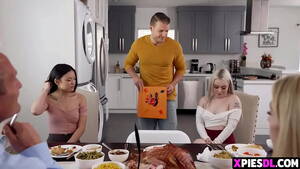 family dinner - He came to his parents' home on vacation and serves dinner in the family,  but his stepsisters want to suck his dick and have sex with him. - XNXX.COM
