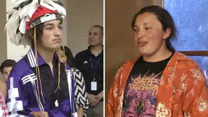 Good Luck Charlie Brown Porn - Thomas Kanewakeron Gray (left) and his brother Lloyd Skanahwati Gray were  pulled from a Colorado State University tour Monday after a parent became  nervous ...